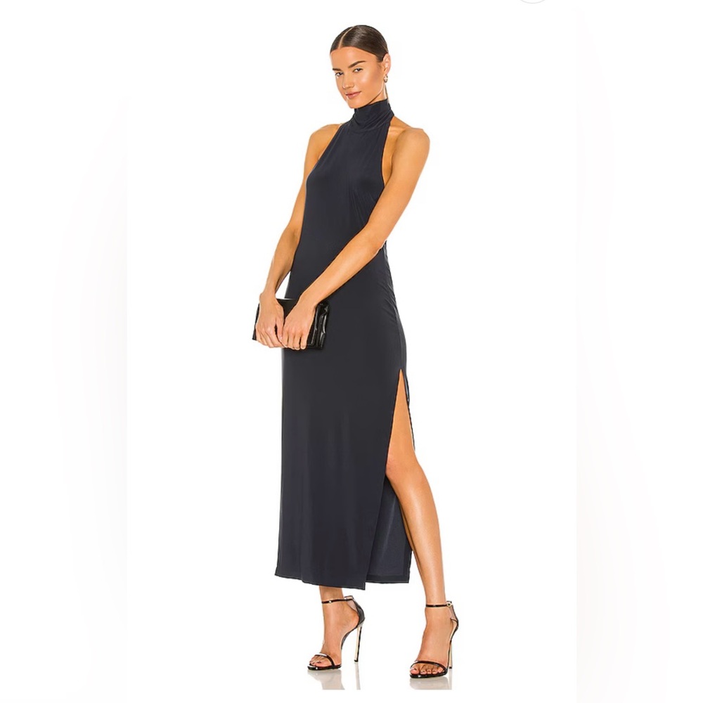Revolve - Halter Turtle Side Gown Black size Medium